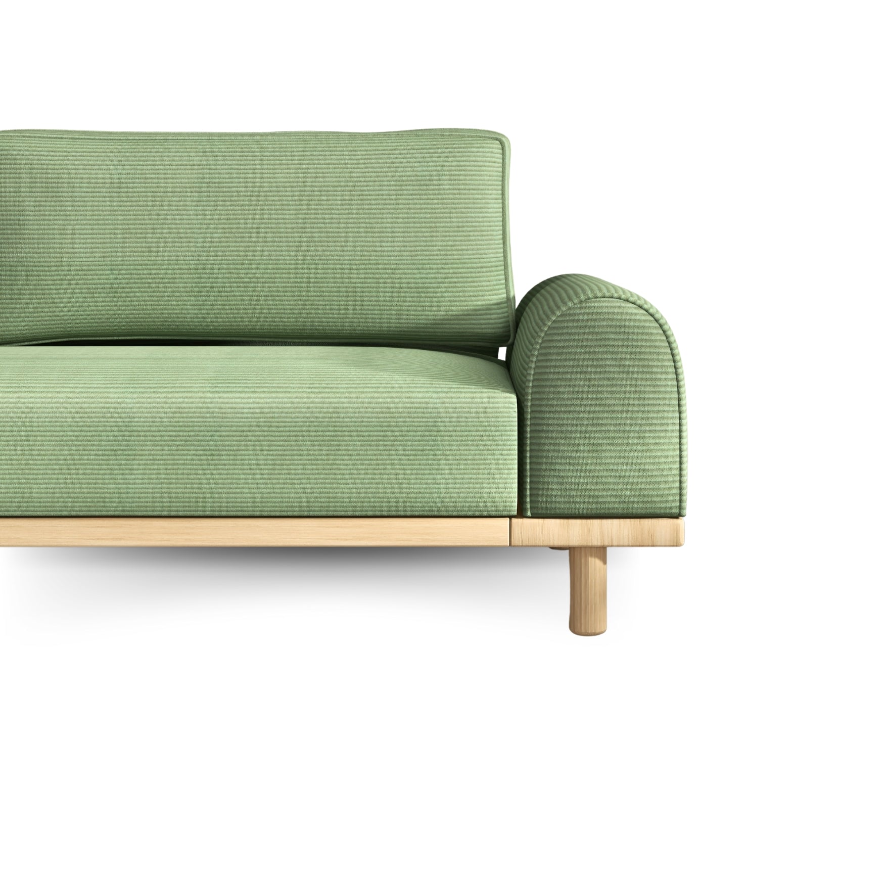 Merida Üçlü Koltuk - Fitilli Kadife Çam Yeşili-Naturel- Yataklı