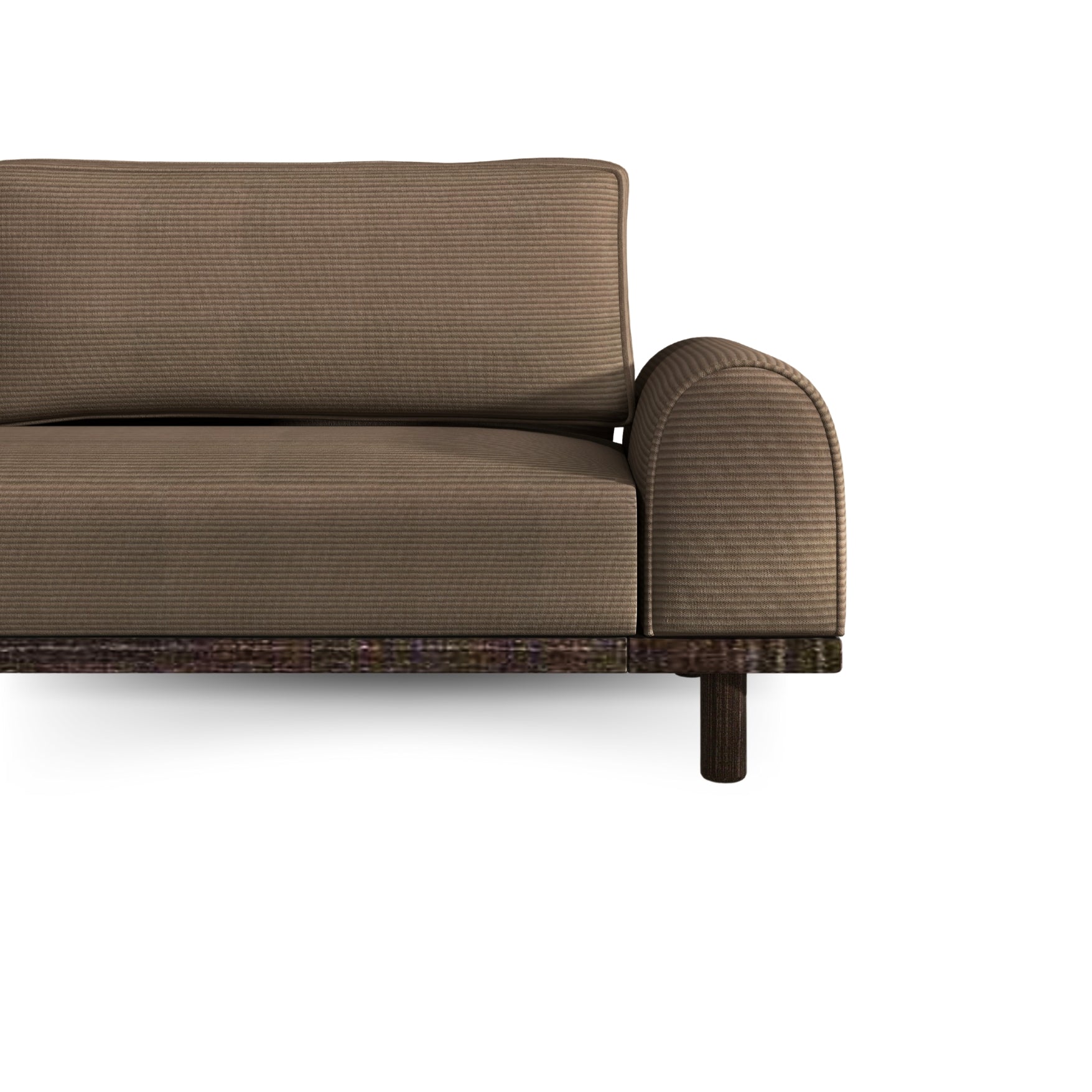 Merida Üçlü Koltuk - Fitilli Kadife Toprak- Ceviz -Yataklı