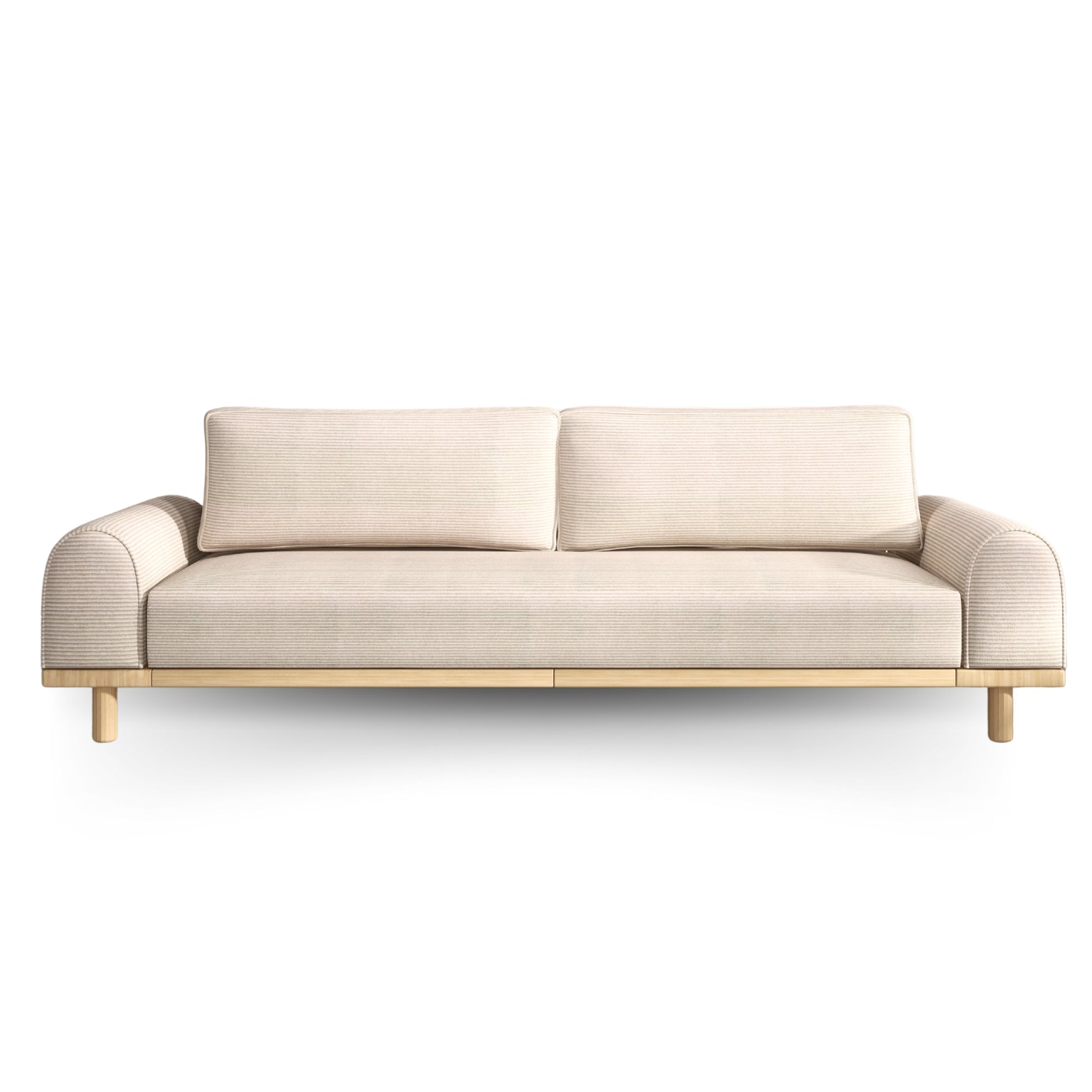 Merida Üçlü Koltuk - Fitilli Kadife- Naturel Ayak