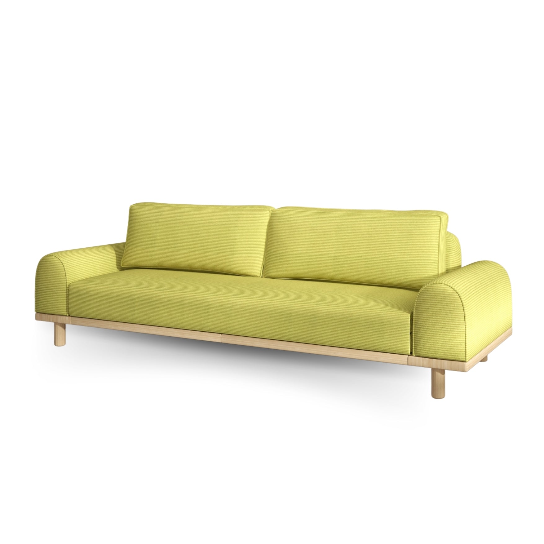 Merida Üçlü Koltuk - Fitilli Kadife Polen- Naturel