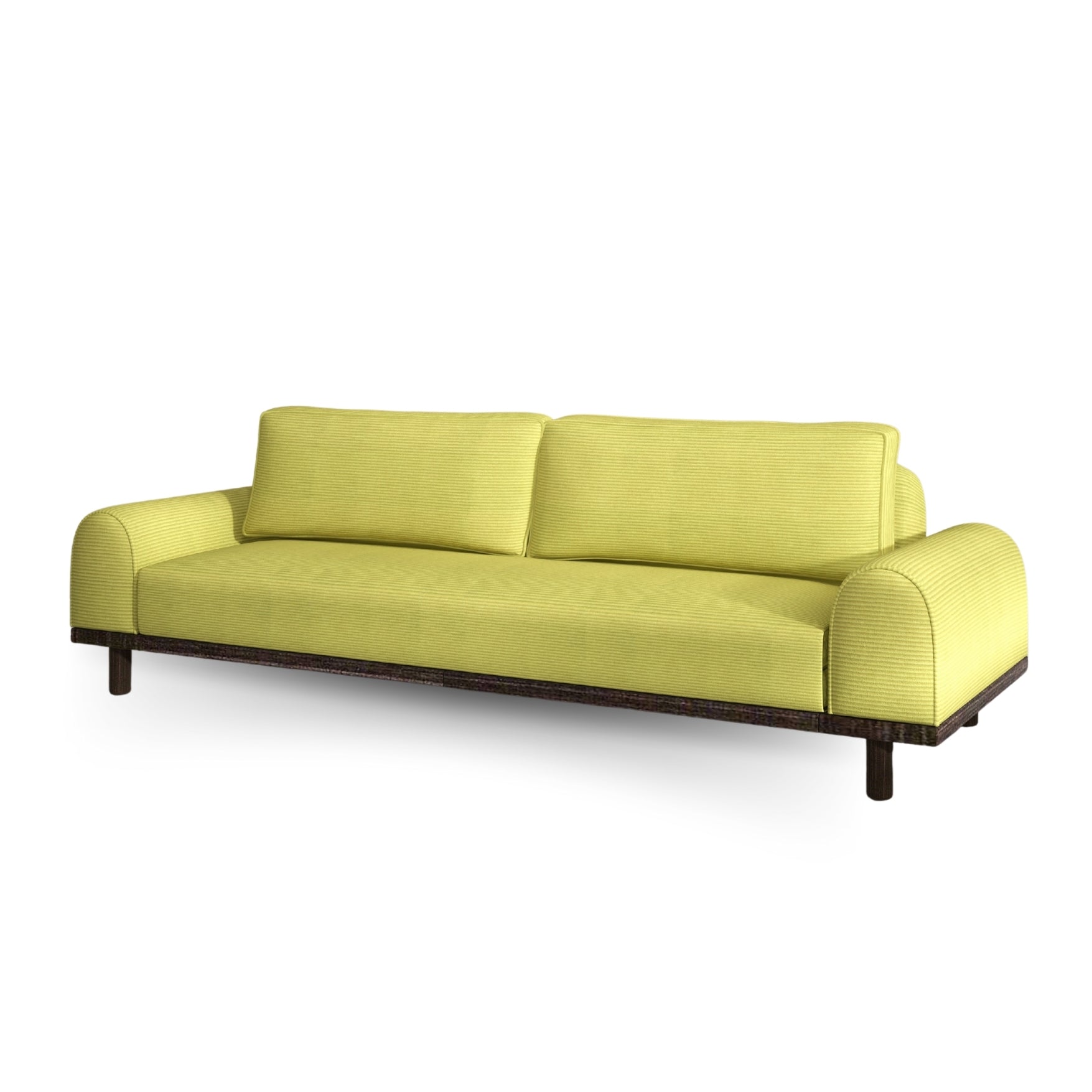 Merida Üçlü Koltuk - Fitilli Kadife Polen- Ceviz