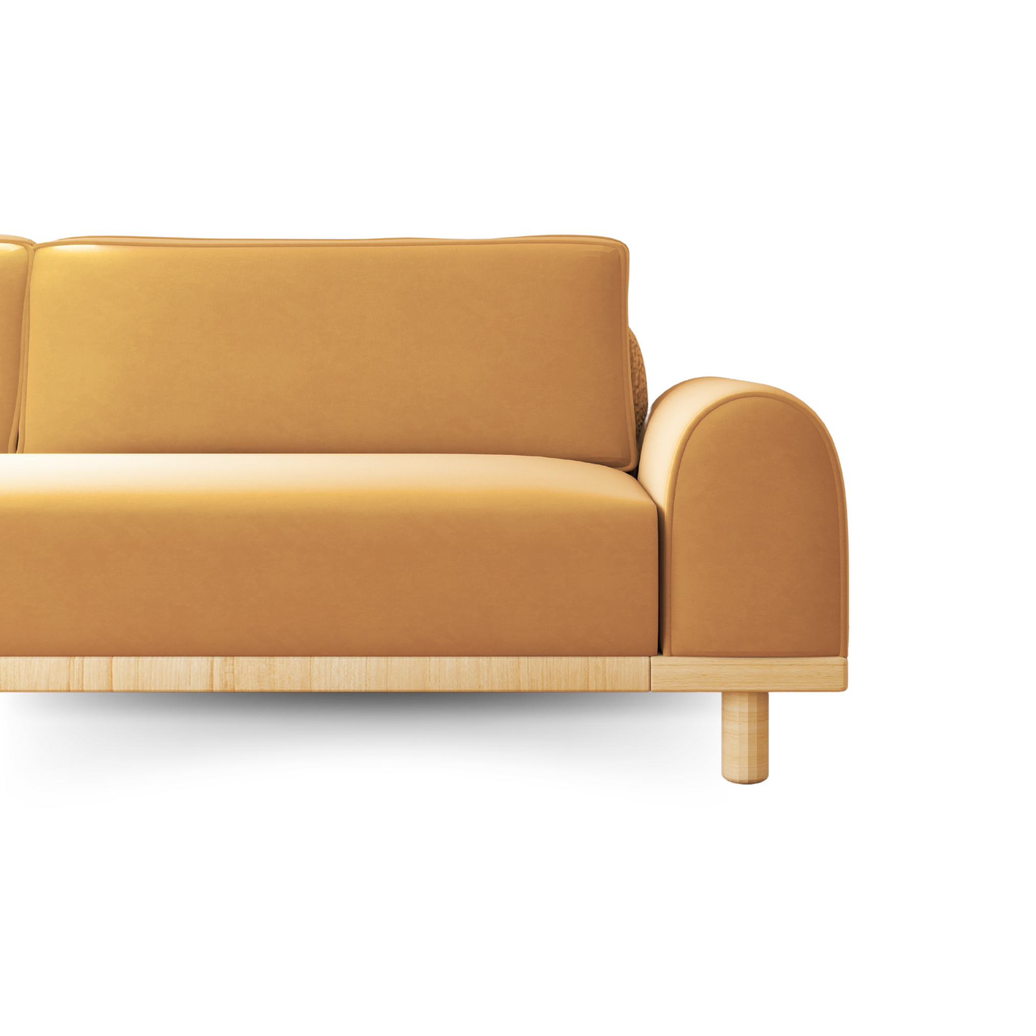 Merida Üçlü Koltuk - Kadife Hardal